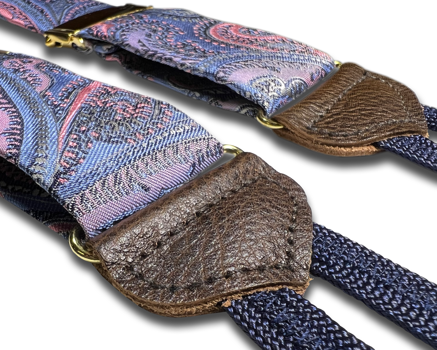 Limited Edition<br>Rockland Pink Paisley Silk Suspenders - KK & Jay Supply Co.