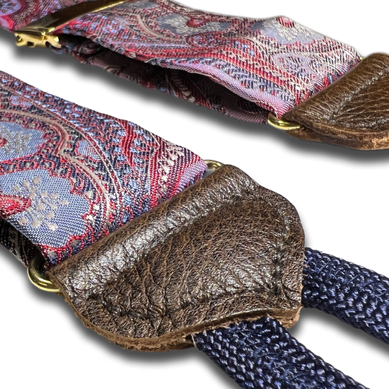 Limited Edition<br>Rockland Red Paisley Silk Suspenders - KK & Jay Supply Co.