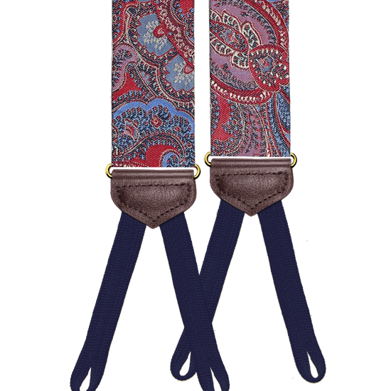 Limited Edition<br>Rockland Red Paisley Silk Suspenders - KK & Jay Supply Co.
