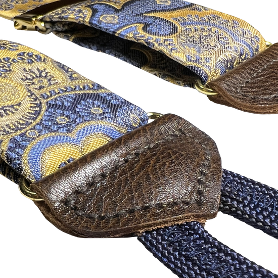Limited Edition<br>Rockland Yellow Paisley Silk Suspenders - KK & Jay Supply Co.