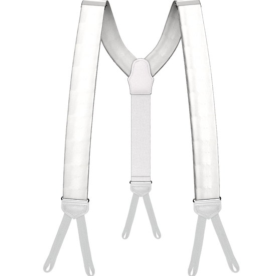 White Silk White Braided End Suspenders - KK & Jay Supply Co.