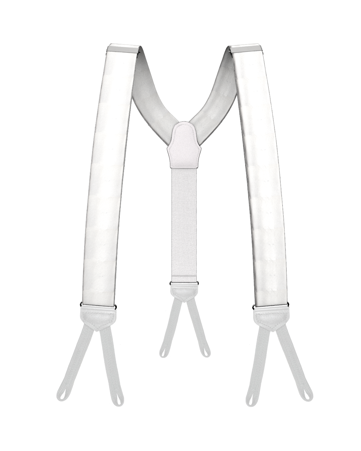 White Silk White Braided End Suspenders - KK & Jay Supply Co.