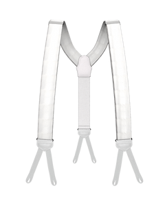 White Silk White Braided End Suspenders - KK & Jay Supply Co.
