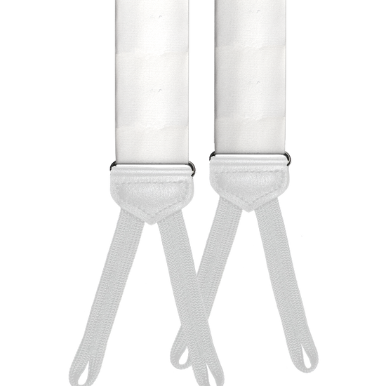 White Silk White Braided End Suspenders - KK & Jay Supply Co.