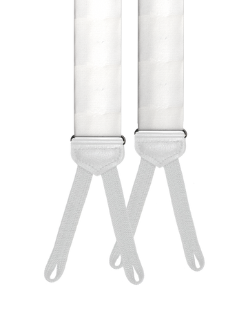 White Silk White Braided End Suspenders - KK & Jay Supply Co.